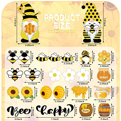 Xuhal Happy Bee Gnome Sunflower Magnetic Stickers for Refrigerator Garage Office Whiteboard Mailbox Party Supplies
| Xu