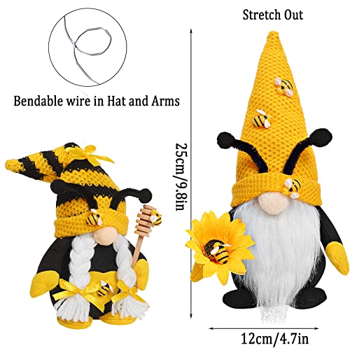 Bumble Bee Gnome Plush Mr and Mrs Honeybee Decor Gifts for Women Summer Bee Figurines
