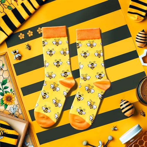 HAPPYPOP Funny Animal Gifts for Women - Novelty Rubber Duck Cat Bee Socks for Teen Girls - Fun Socks for Teenage Girls t