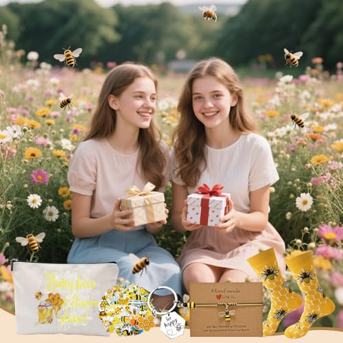 5 Pcs Bee Gifts for Women: Novelty Socks for Bee Lovers, Daughters, Granddaughters, Nieces, Sisters, Friends  
5 Pcs Bee