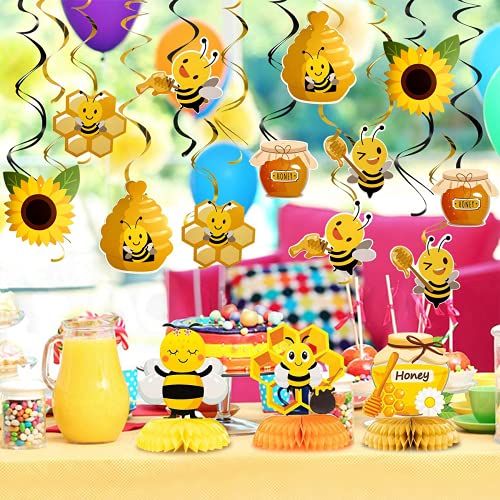 Honey Bumble Bee Hanging Swirl Decorations for Honey Bee Themed Parties
| 32PCS Bee Party Hanging Swirls Foil Ceiling S