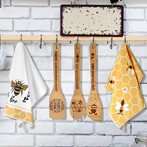 Bencailor 9 Pcs Honeycomb Bee Kitchen Hand Towels for Home, Absorbent & Cute Wooden Spoon Design, 16 x 24 Inch
Bencailor