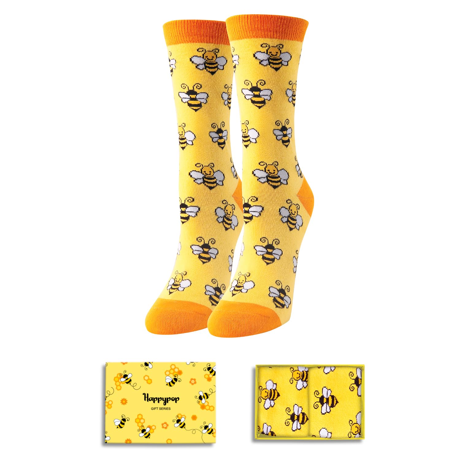 HAPPYPOP Funny Animal Gifts for Women - Novelty Rubber Duck Cat Bee Socks for Teen Girls - Fun Socks for Teenage Girls t