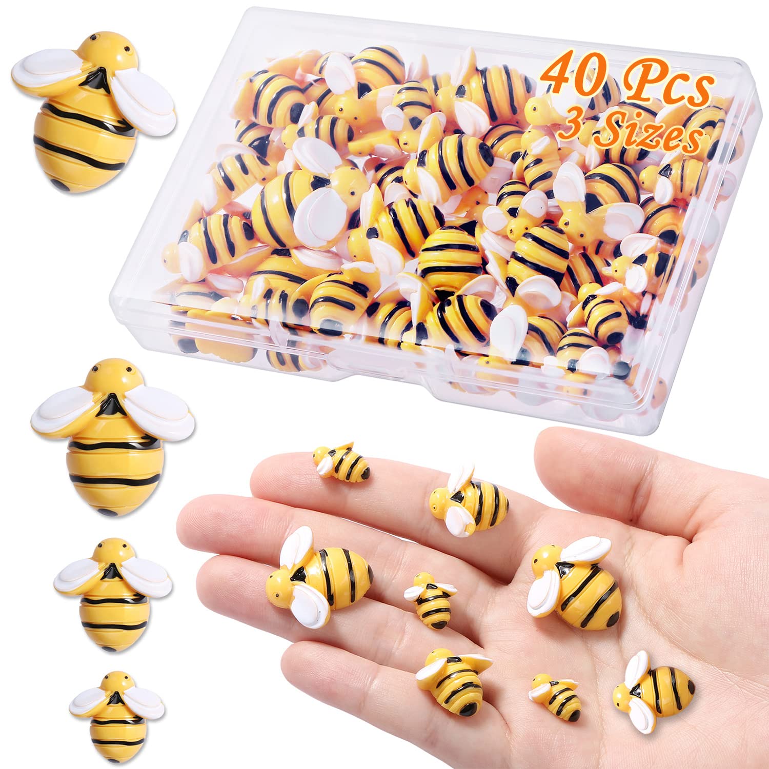 MIKIMIQI Tiny Resin Bees Decor for DIY Craft Wreath
| MIKIMIQI Resin Bees Embellishments for Scrapbooking Party
| MIKIM