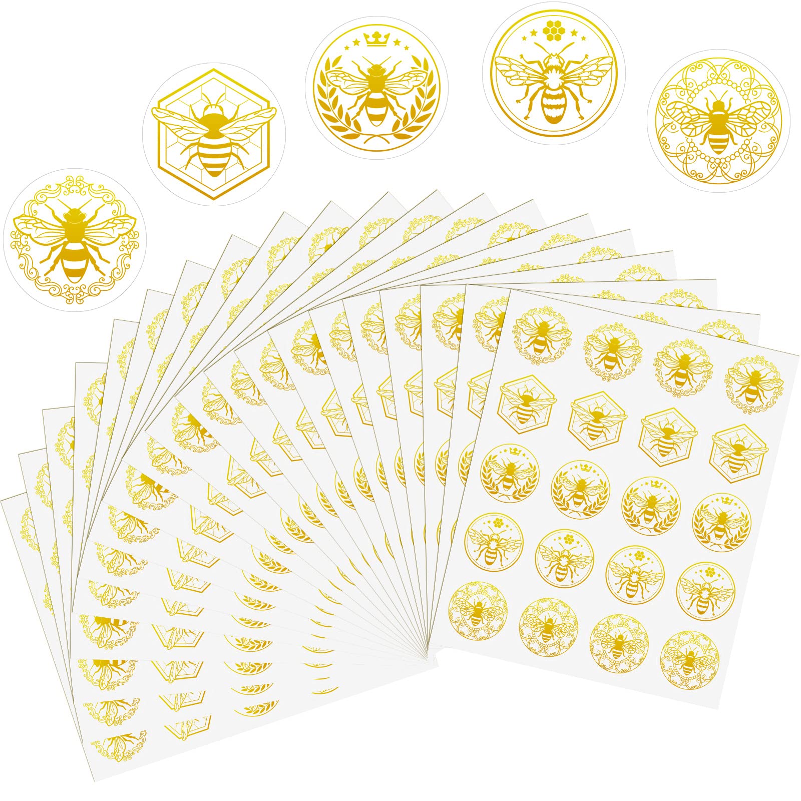 Gueevin 400 Pcs Bee Gold Foil Stickers for Gift Wrapping
| Gold Envelope Seal Stickers Clear Self Adhesive Bee Labels f